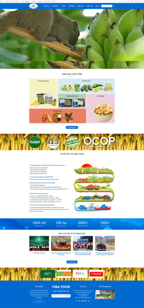 Theme wordpress nông sản – Nông trại chuối